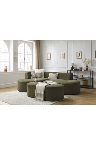 Canapé d'angle gauche avec pouf Rousseau - Vert