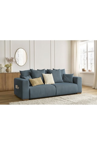 Canapé droit convertible Sidonie - Bleu foncé