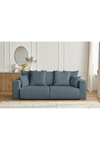 Canapé droit convertible Sidonie - Bleu foncé