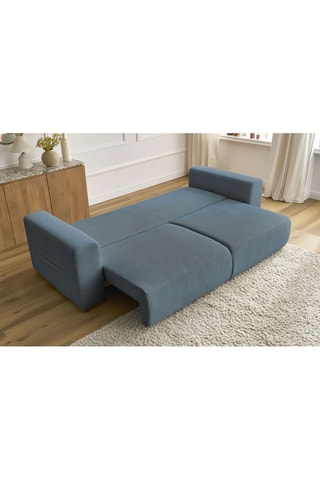 Canapé droit convertible Sidonie - Bleu foncé