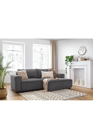 Canapé d’angle droit Nihad - Gris foncé