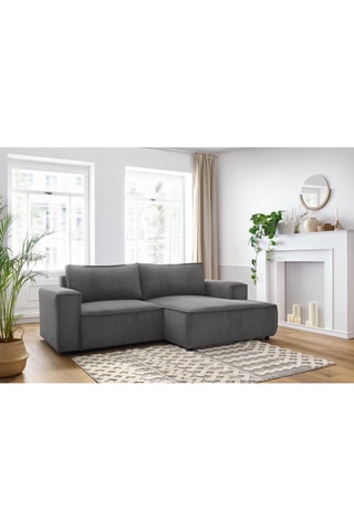 Canapé d’angle droit Nihad - Gris foncé