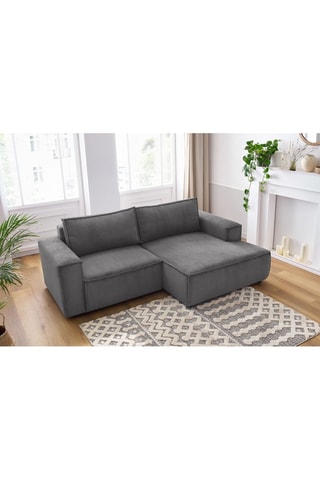 Canapé d’angle droit Nihad - Gris foncé