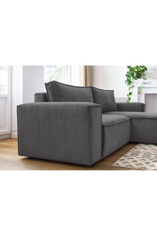 Canapé d’angle droit Nihad - Gris foncé