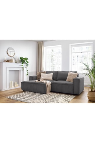 Canapé d’angle gauche Nihad - Gris foncé