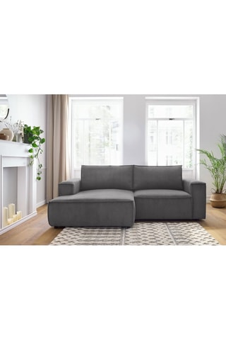 Canapé d’angle gauche Nihad - Gris foncé