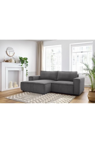 Canapé d’angle gauche Nihad - Gris foncé