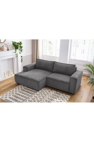 Canapé d’angle gauche Nihad - Gris foncé