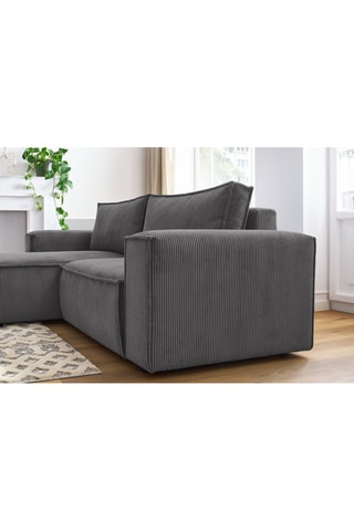 Canapé d’angle gauche Nihad - Gris foncé