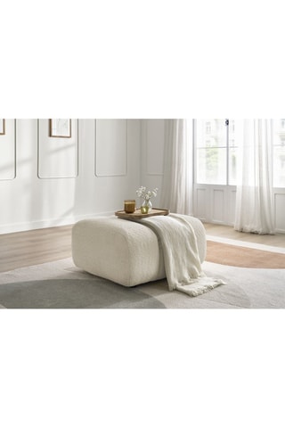 Pouf Talia - Beige - En tissu bouclette