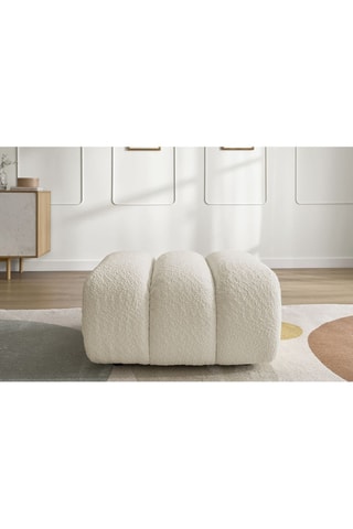 Pouf Talia - Beige - En tissu bouclette