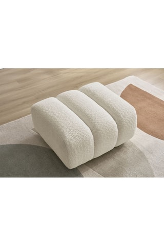 Pouf Talia - Beige - En tissu bouclette
