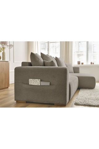 Canapé d'angle réversible convertible Sidonie - Taupe - Couchage 231 x 133 cm