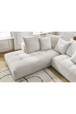 Canapé d'angle gauche Whesley Beige