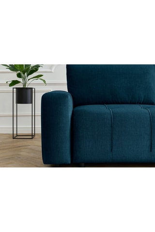 Canapé d'angle droit convertible Arsene - Bleu foncé - Couchage 135 x 204 cm