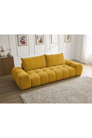 Canapé Everest - Jaune - 3 places - En tissu texturé