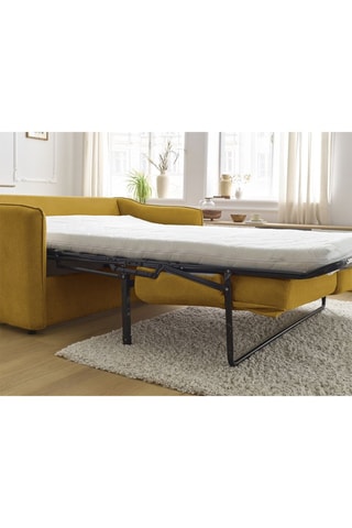 Canapé droit convertible Lenny - Jaune - 3 places - En polyester et nylon