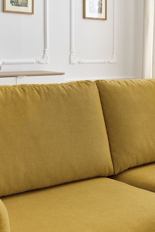 Canapé droit convertible Lenny - Jaune - 3 places - En polyester et nylon