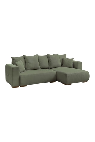Canapé d'angle réversible convertible Sidonie - Vert - Couchage 231 x 133 cm