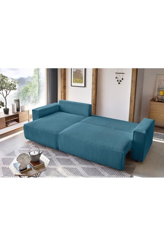 Canapé d'angle réversible convertible Nihad - Bleu canard