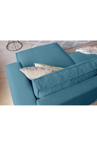 Canapé d'angle réversible convertible Nihad - Bleu canard