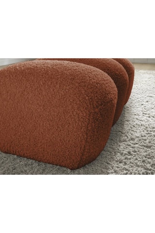 Pouf Hippolyte - Orange - En tissu bouclette