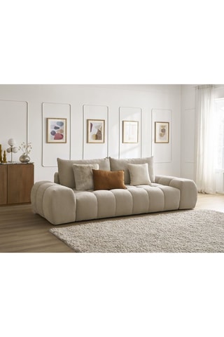 Canapé Everest - Beige - 3 places - En tissu velours texturé