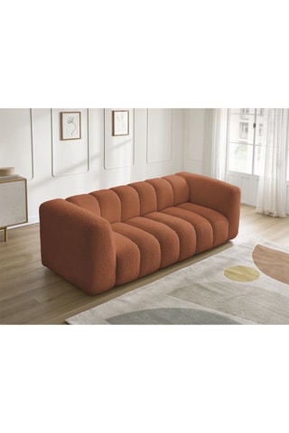 Canapé Talia - Orange - 3 places - En tissu bouclette