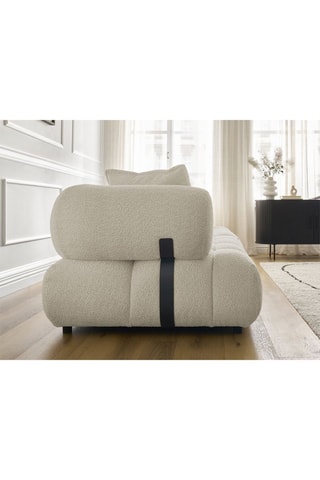 Canapé Alya - Beige - 4 places - En tissu bouclette