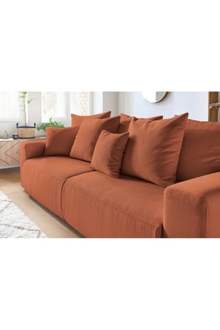 Canapé convertible et pouf Envy - Terracotta - Couchage 152 x 190 cm