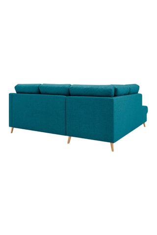 Canapé d'angle gauche convertible Sweden - Bleu canard - Couchage 130 x 200 cm
