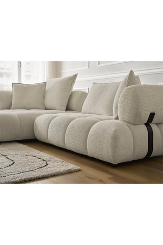 Canapé d’angle gauche Alya - Beige - 4 places - En tissu bouclette