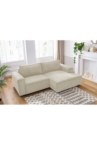 Canapé d'angle droit Nihad compact - 
Beige