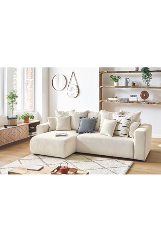 Canapé d'angle réversible convertible Envy - Crème - Couchage 231 x 130 cm