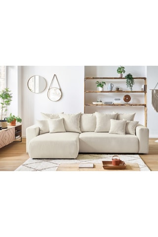 Canapé d'angle réversible convertible Envy - Crème - Couchage 231 x 130 cm