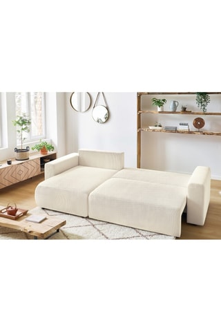 Canapé d'angle réversible convertible Envy - Crème - Couchage 231 x 130 cm