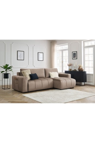 Canapé d'angle réversible convertible  Arsene - Taupe - Couchage 135 x 232 cm