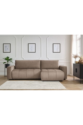 Canapé d'angle réversible convertible  Arsene - Taupe - Couchage 135 x 232 cm