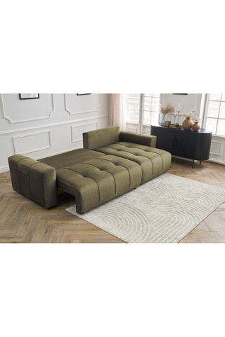 Canapé d'angle réversible convertible  Arsene - Vert - Couchage 135 x 232 cm