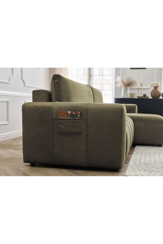 Canapé d'angle réversible convertible  Arsene - Vert - Couchage 135 x 232 cm