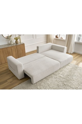 Canapé d'angle réversible convertible Sidonie - Beige - Couchage 231 x 133 cm