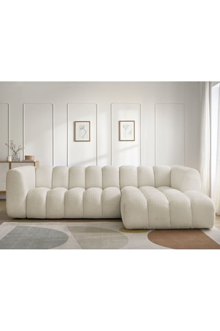 Canapé d'angle droit Talia - Beige