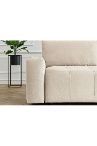 Canapé d'angle droit convertible Arsene - Beige - Couchage 135 x 204 cm