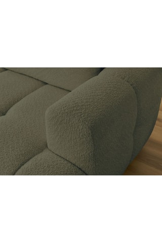 Canapé d'angle gauche convertible Fuji - Vert - 3 places - Tissu bouclette - Couchage 154 x 228 cm