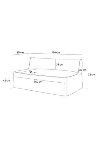 Chauffeuse Riviera - Beige - 2 places - En tissu lisse déperlant