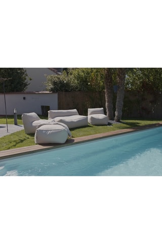 Chauffeuse, méridienne et pouf Riviera - 5 places - Beige - En tissu lisse déperlant