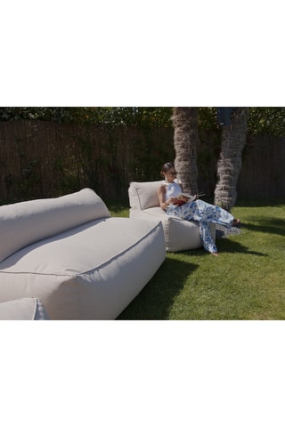 Chauffeuse, méridienne et pouf Riviera - 5 places - Beige - En tissu lisse déperlant