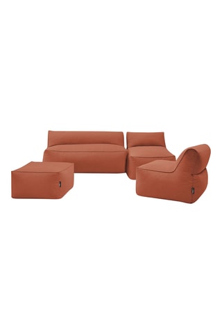 Chauffeuse, méridienne et pouf Riviera - 5 places - Rouille - En tissu lisse déperlant