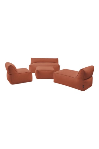 Chauffeuse, méridienne et pouf Riviera - 5 places - Rouille - En tissu lisse déperlant