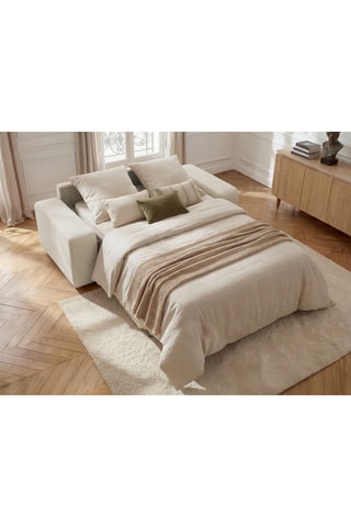 Canapé convertible Ibiza - Beige - 3 places - En polyester